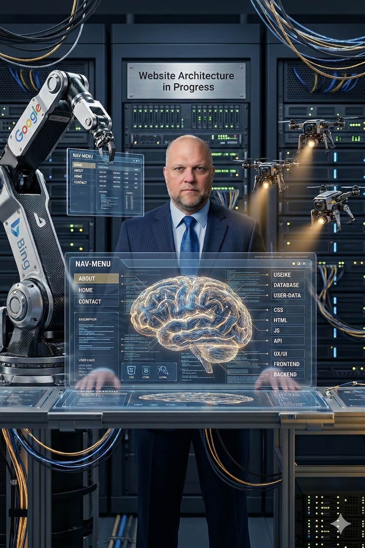 David Drewitz, Denver SEO consultant, designing website architecture in a server environment